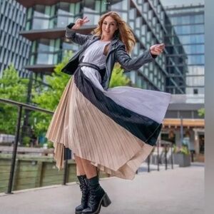 Bibhu Mohapatra Colorblock Pleated Dress 0